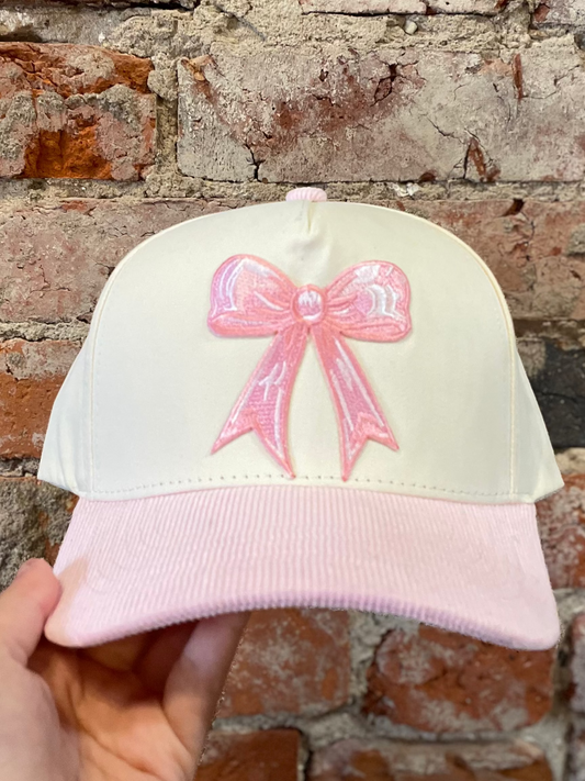 PINK/TAN TRUCKER W/BOW