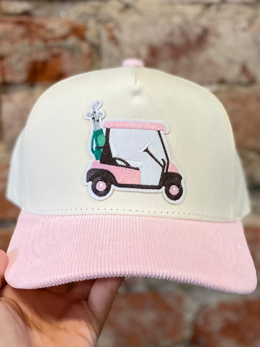 PINK/TAN TRUCKER PINK GOLFCART