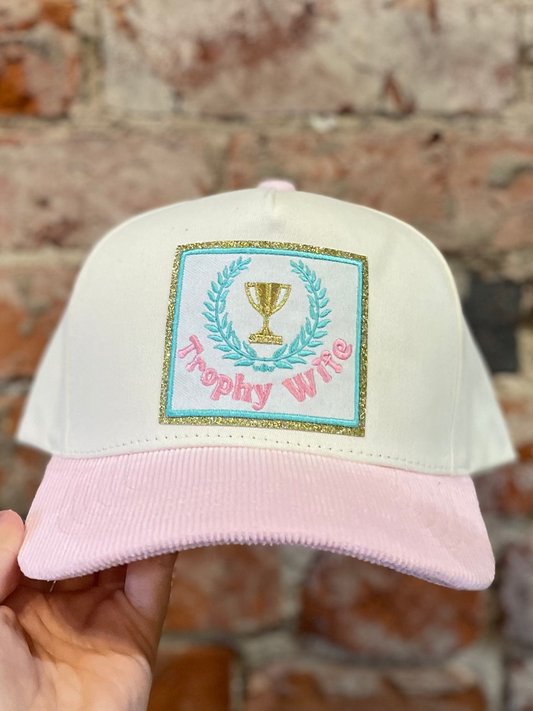 PINK/TAN TRUCKER TROPY WIFE
