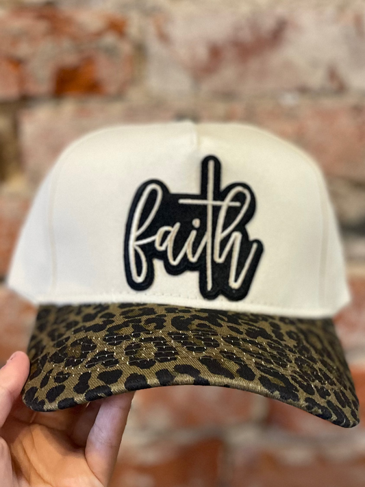 LEOPARD BILL TRUCKER W/ FAITH PATCH