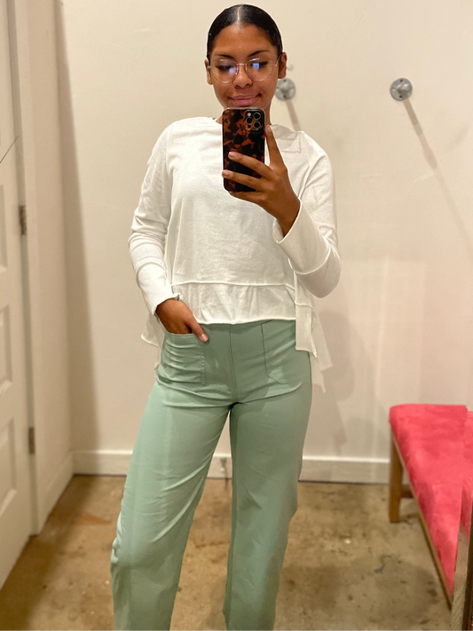 LIGHTWEIGHT SEAFOAM CROP PANT