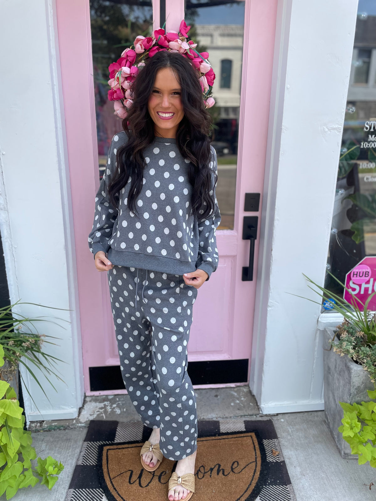GREY POLK-A-DOT SWEATSUIT