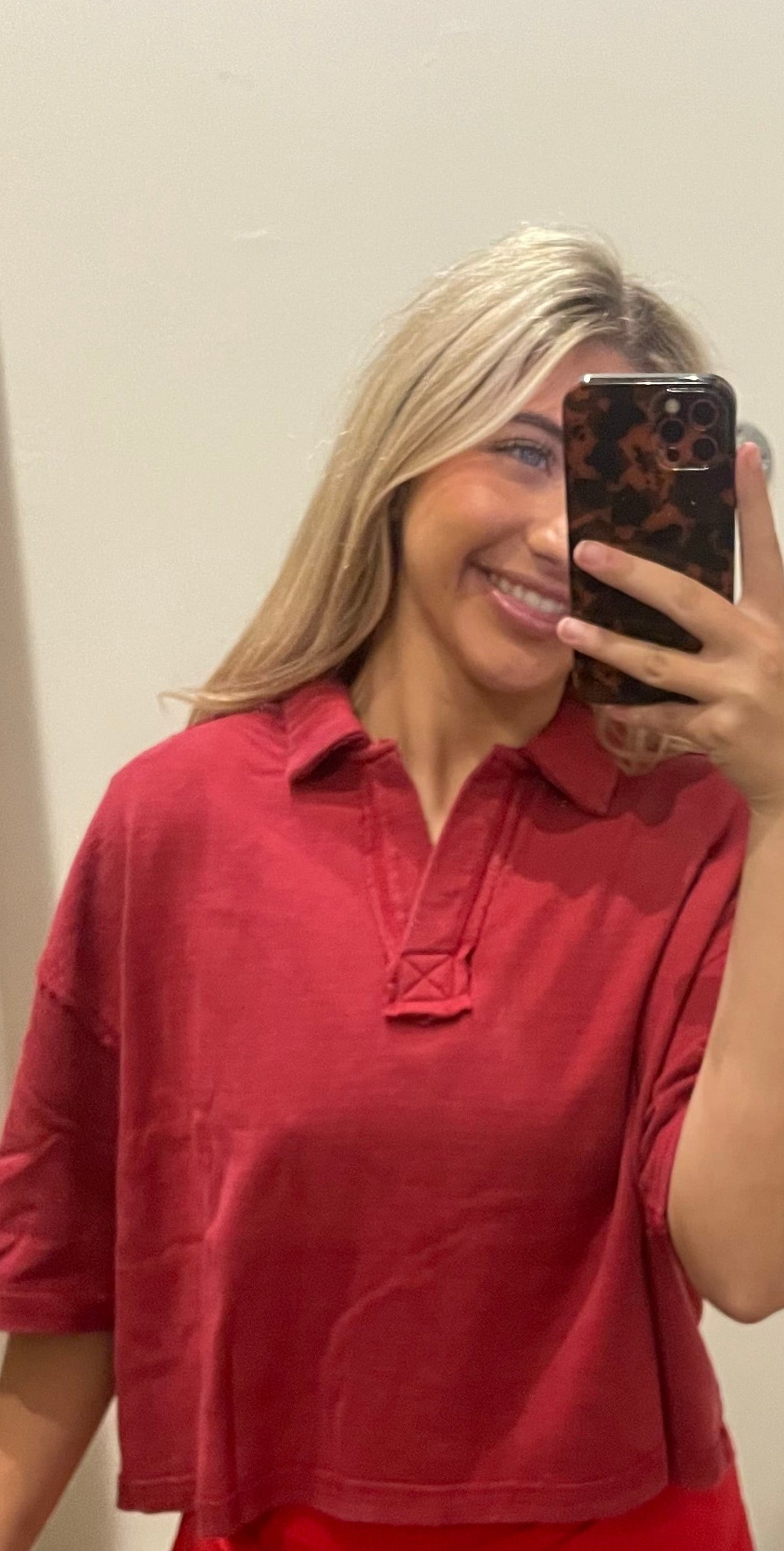 RED WEEKEND WANDERER TOP
