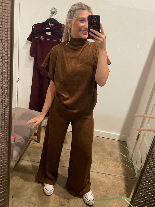 MOCHA MOCK NECK SET