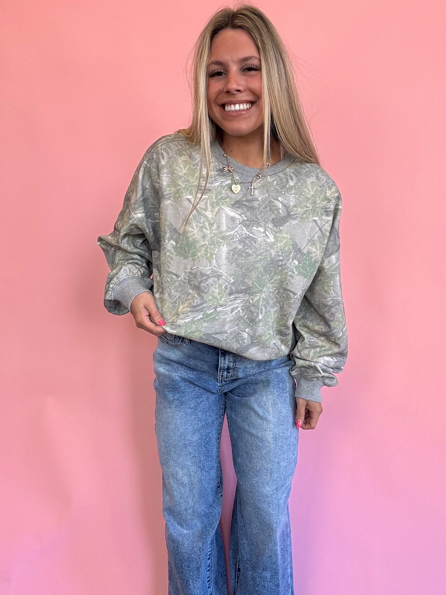 LT GREEN CAMO LOUNGE TOP