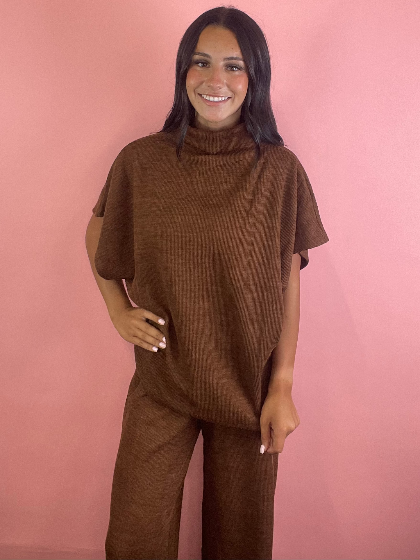 MOCHA MOCK NECK SET
