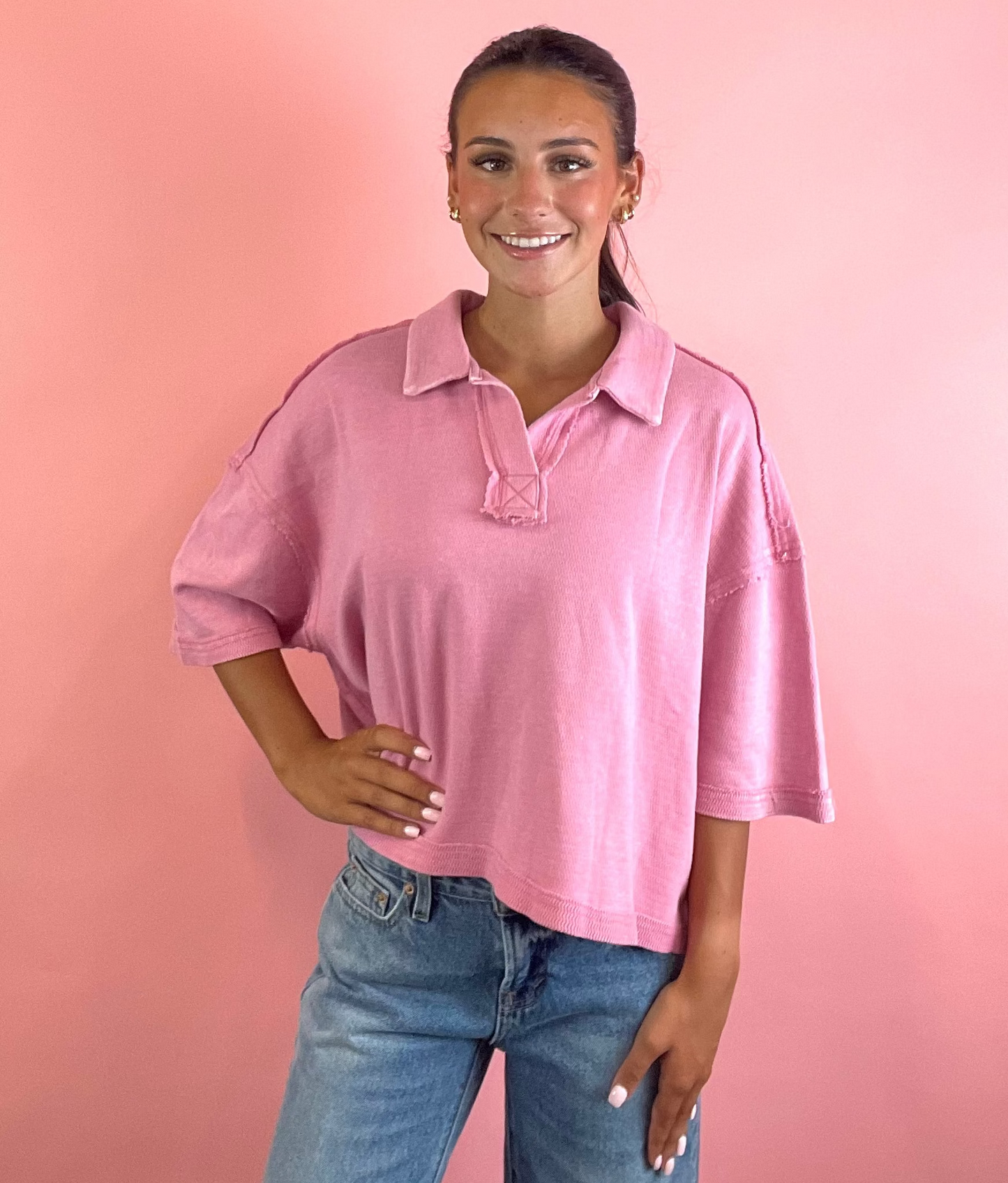 PINK WEEKEND WANDERER TOP