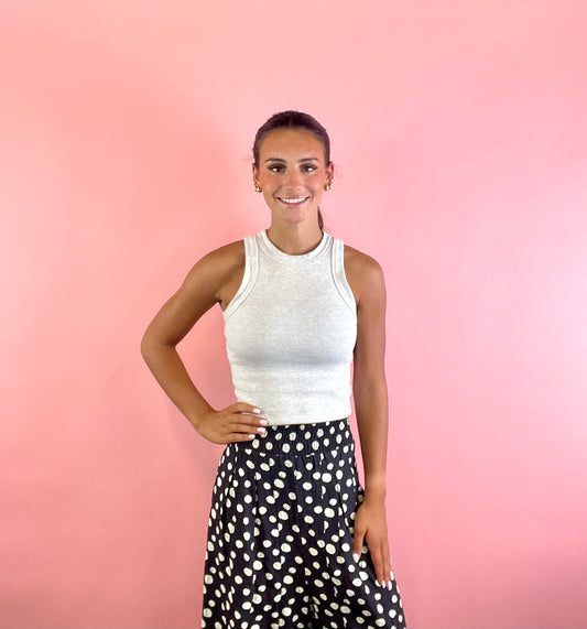 BLACK W/CREAM POLK-A-DOT PANTS