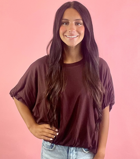 BROWN BUBBLE TOP