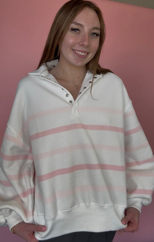 PINKS STRIPED PULLOVER