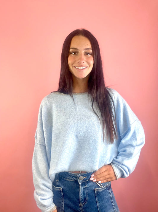 BABY BLUE SOFT SWEATER