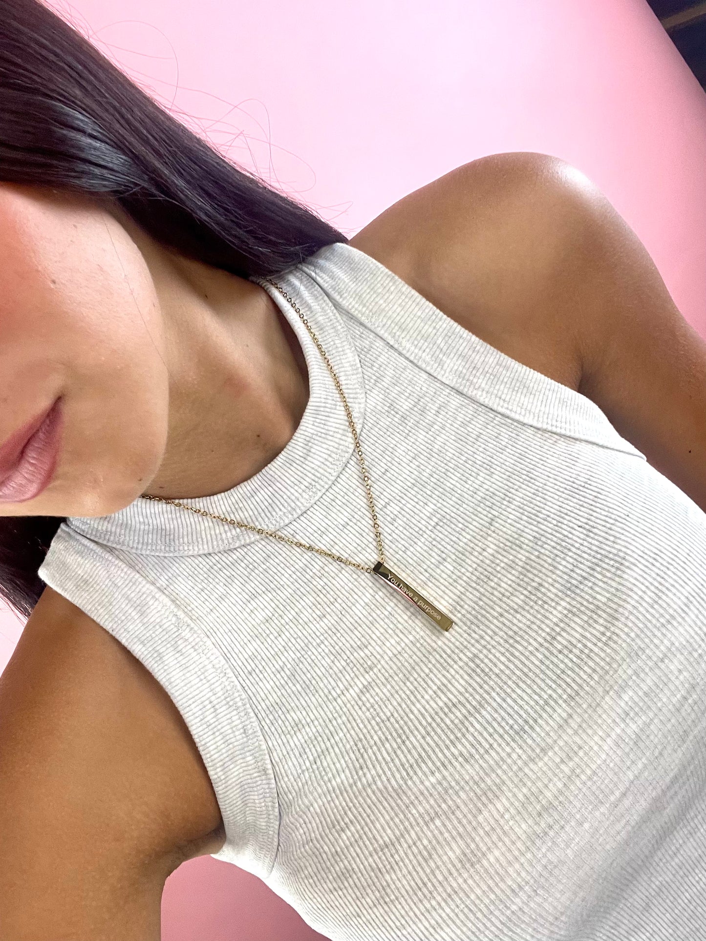 GOLD AFFIRMATION BAR NECKLACE