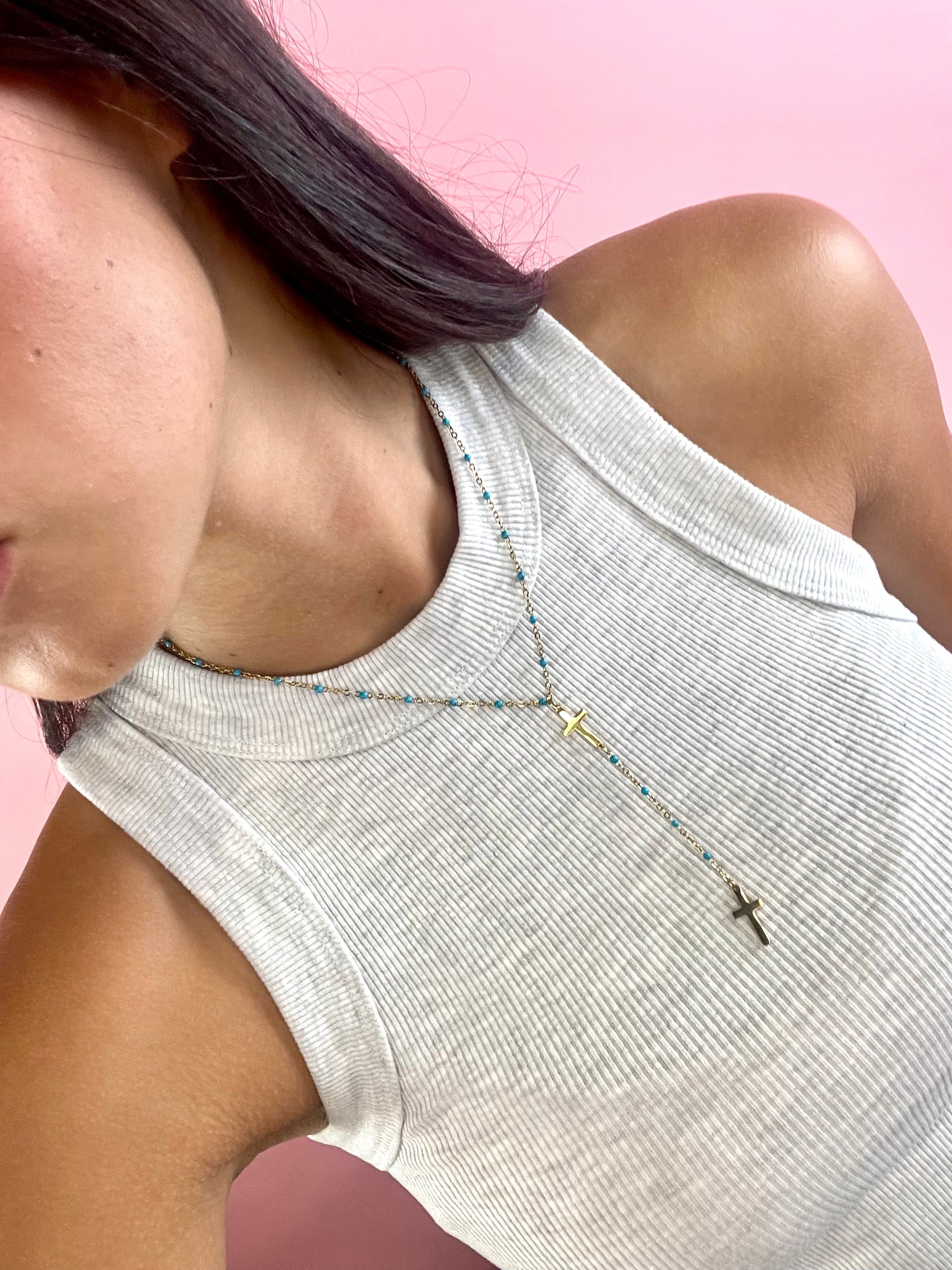 YOU'RE ENOUGH DOUBLE CROSS NECKLACE