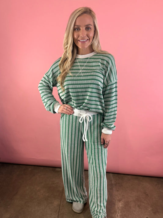 GREEN STRIPE SET