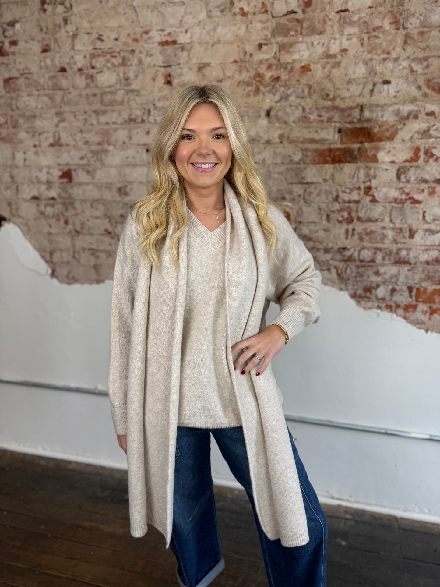 CREAM MARBLED SWEATER