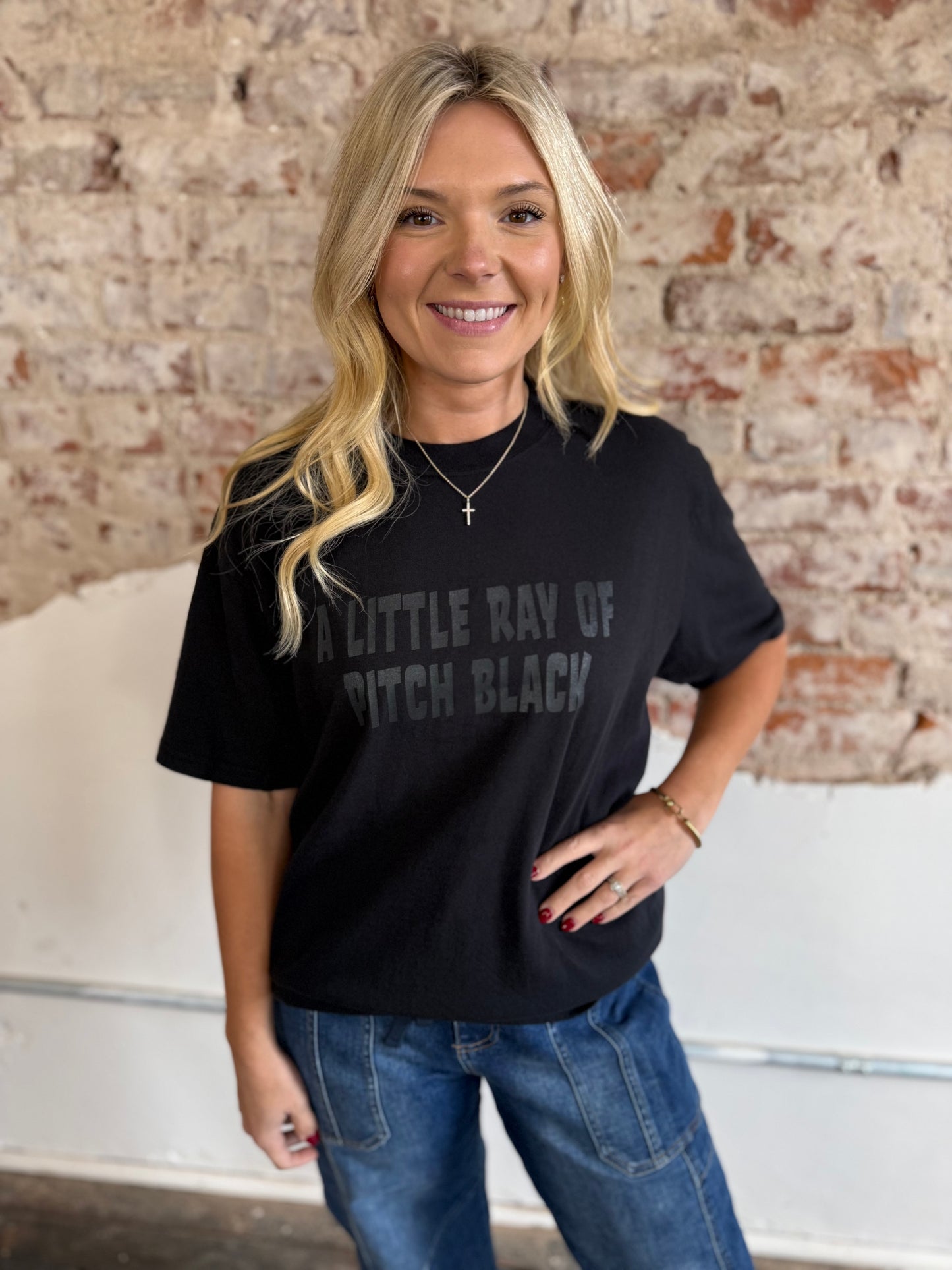 A LITTLE RAY BLACK TEE
