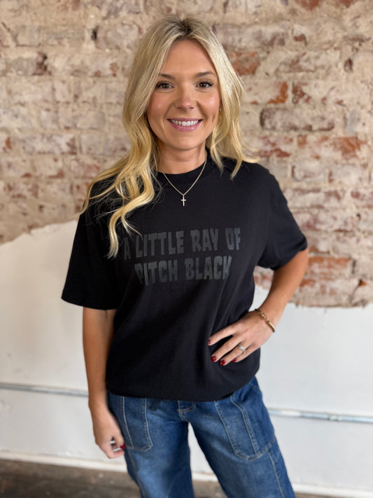 A LITTLE RAY BLACK TEE