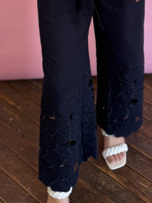 NAVY CUT OUT PANTS