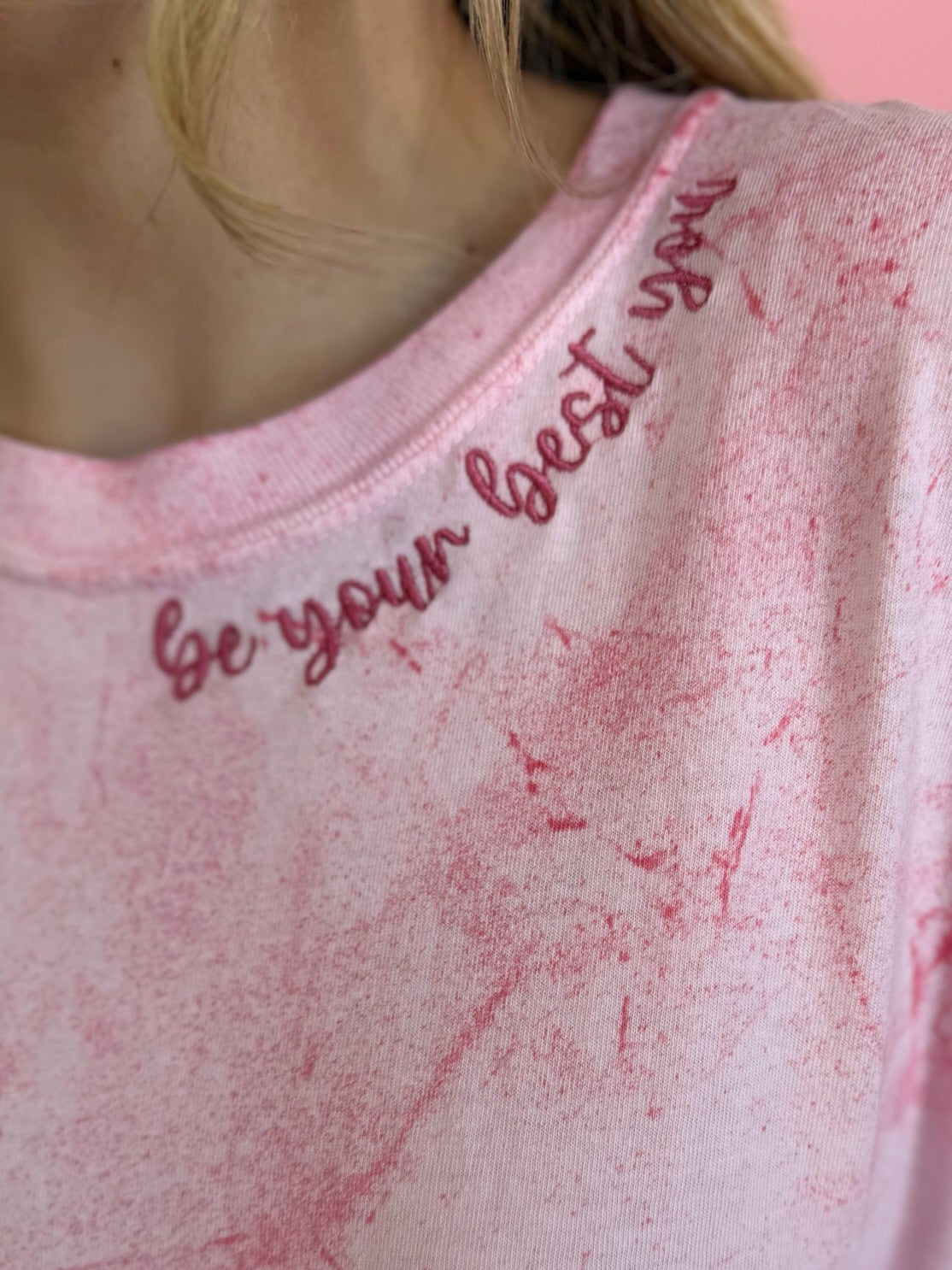 PINK MARBLED BE YOUR BEST YOU TEE