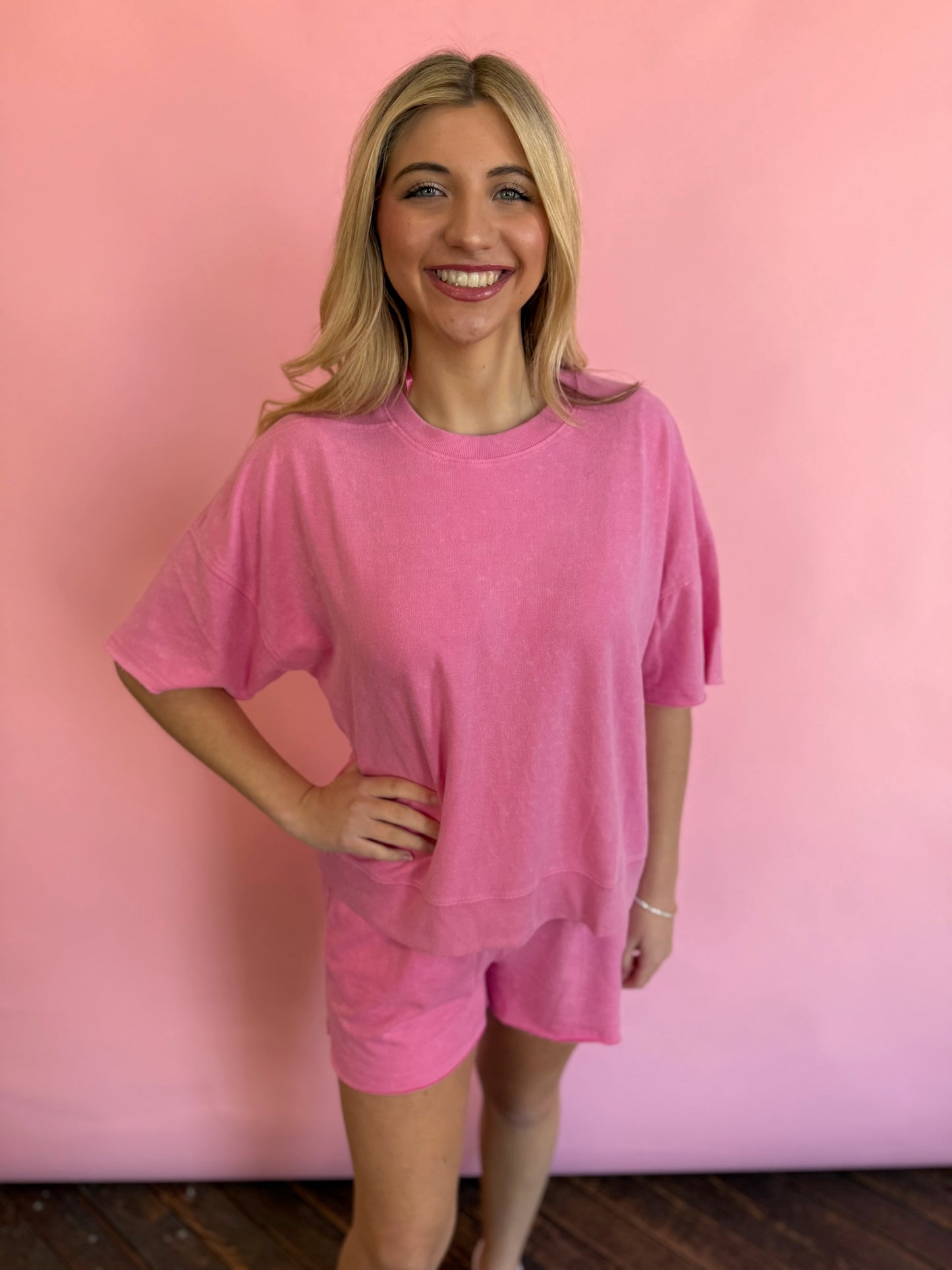 PINK LT WT TERRY SET