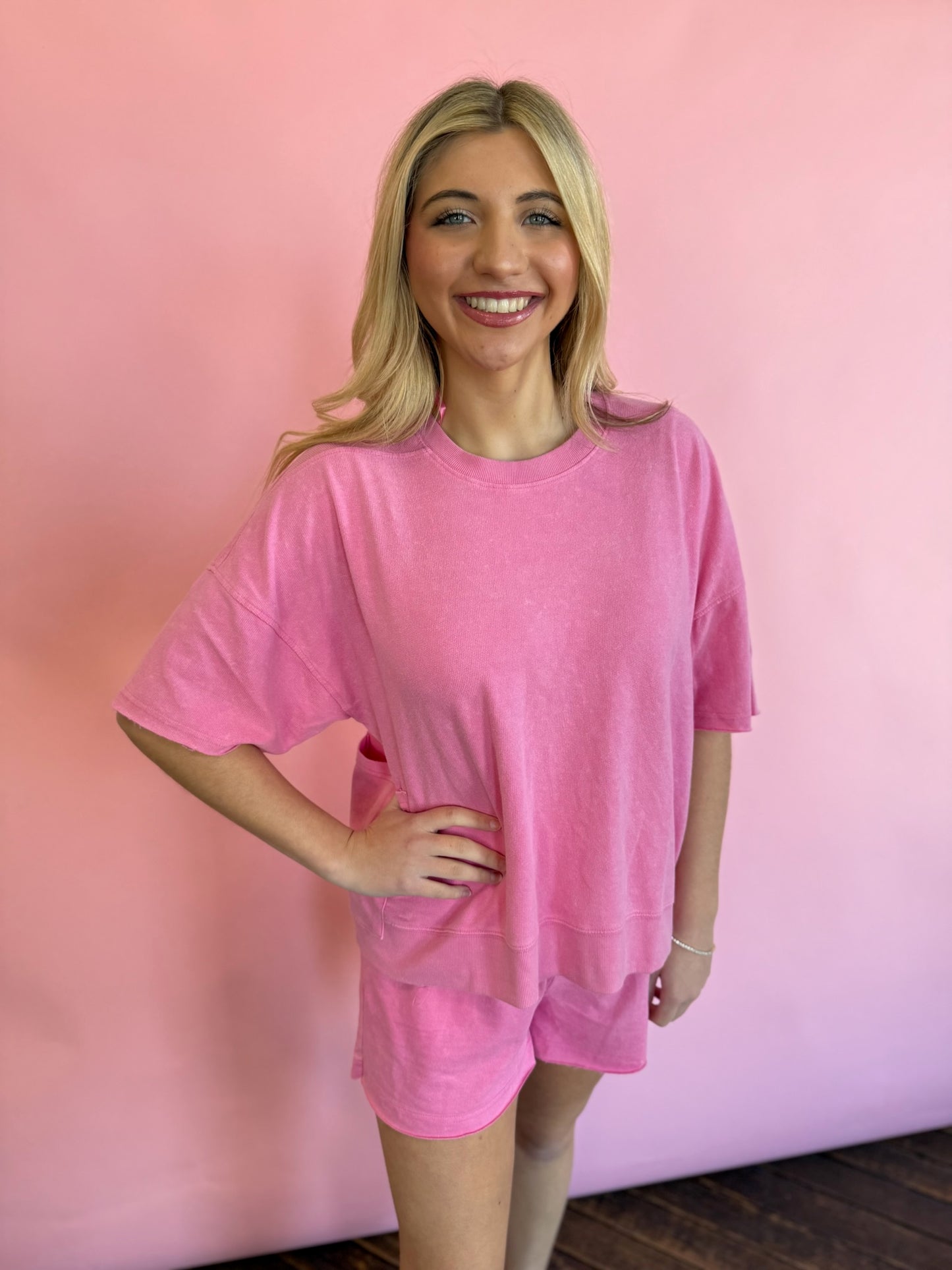 PINK LT WT TERRY SET