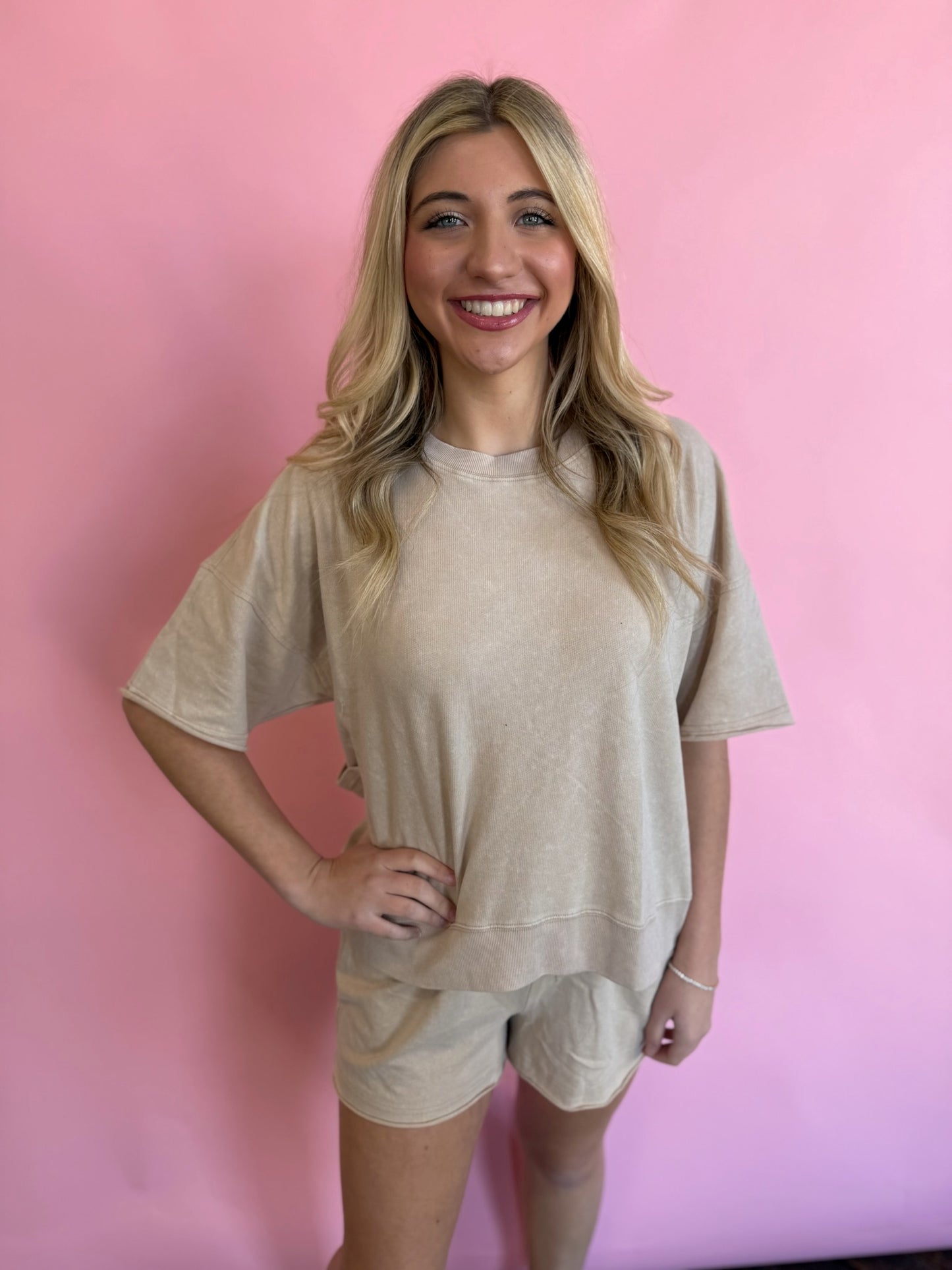 TAUPE LT WT TERRY SET