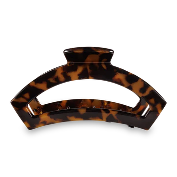 LARGE BROWN TORTOISE TELETIES OPEN HAIR CLIP