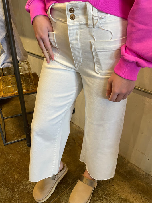 WHITE DENIM JB JEANS