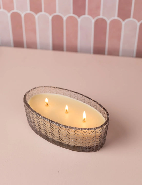 SWEET GRACE COLLECTION CANDLE CLEAR THREE WICK