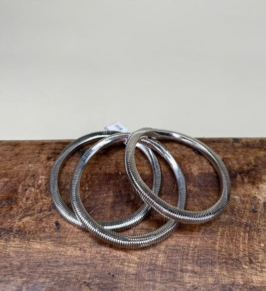 SILVER COIL BANGLES