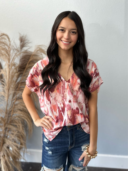 BLUSH PRINTED TOP