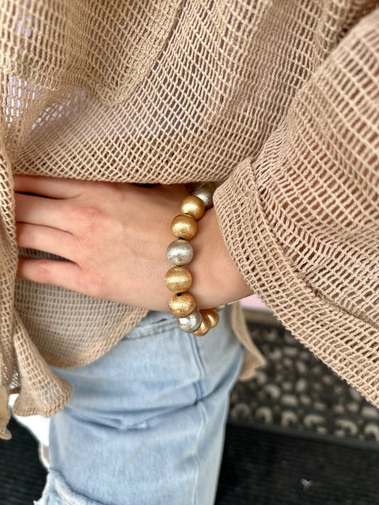 GOLD/SILVER BEADED BRACELET