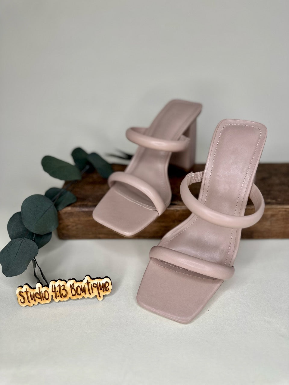 NUDE TWO STRAP HEEL