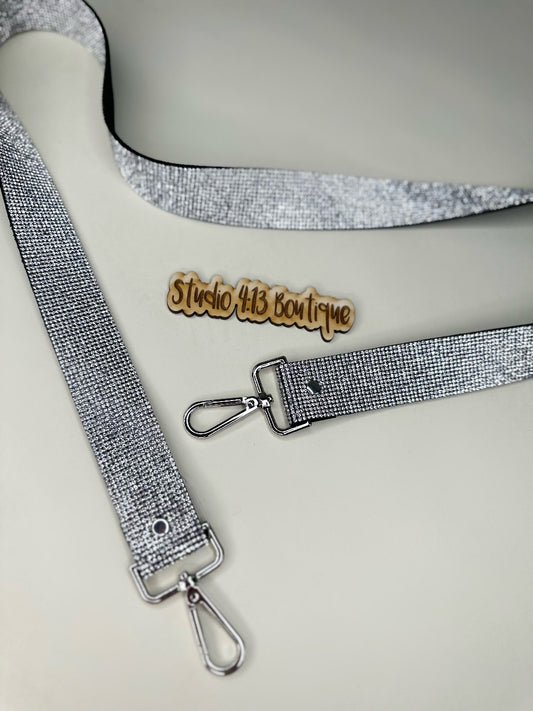 SILVER RHINESTONE  PURSE STRAP
