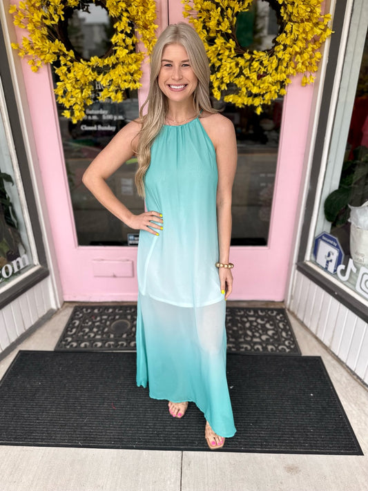 AQUA MAXI DRESS