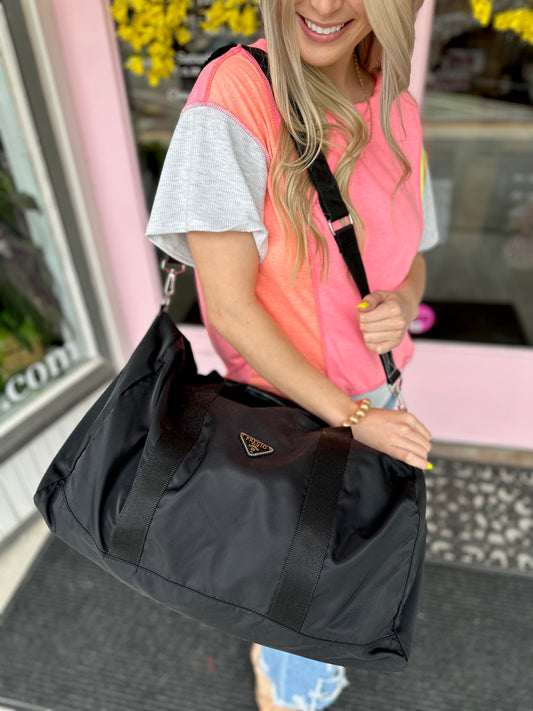 BLACK NYLON DUFFLE