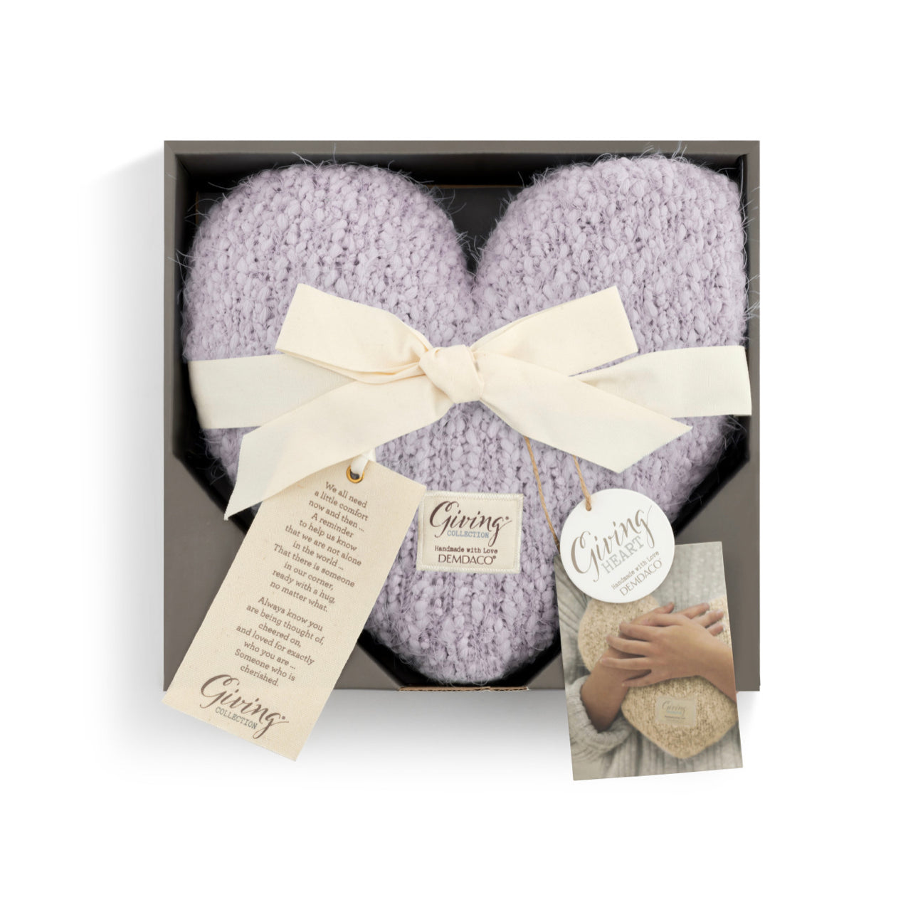 LAVENDER GIVING HEART PILLOW