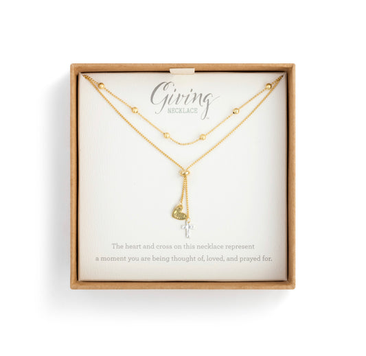 HEART AND RIBBON GIVING NECKLACE