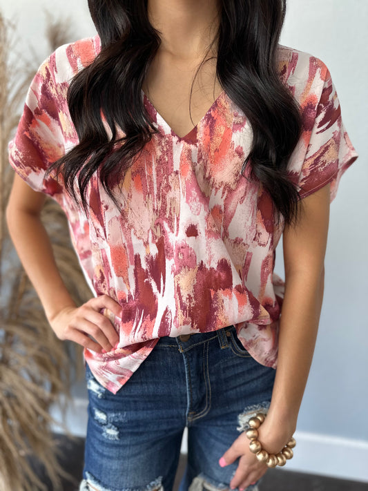 BLUSH PRINTED TOP