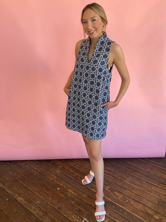 CLASSIC BLUE SLEEVELESS DRESS