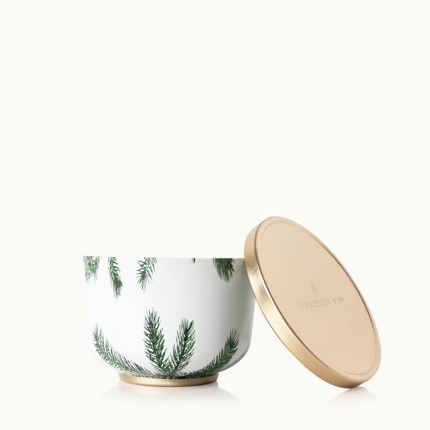 FRASIER FIR TIN CANDLE W/GOLD LID