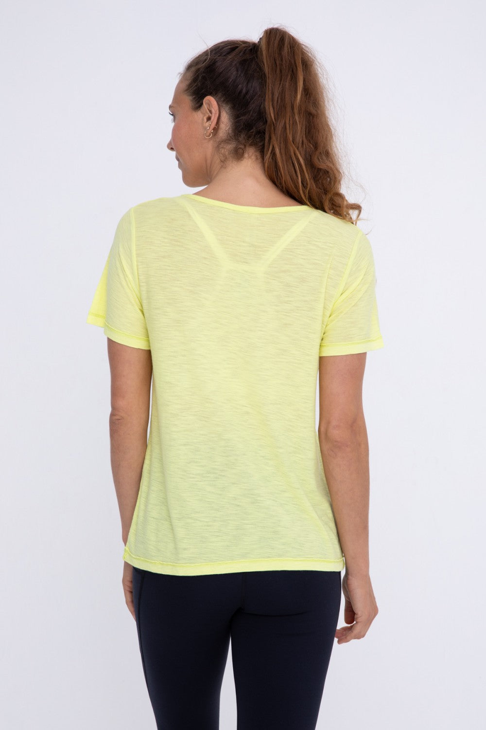 NEON YELLOW V NECK TOP