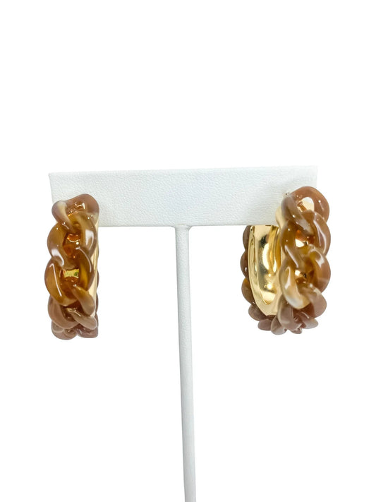 BROWN CHAIN EARRINGS