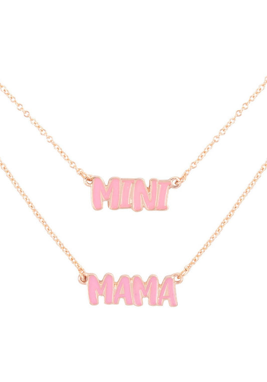 MAMA/MINI NECKLACE SET PINK