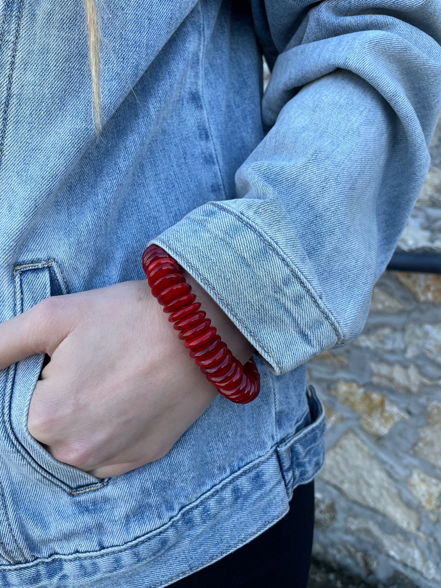 RED BEADED BRACELET