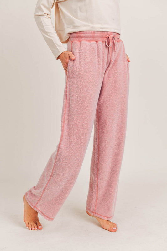 DUSTY PINK FUZZY LOUNGE PANTS